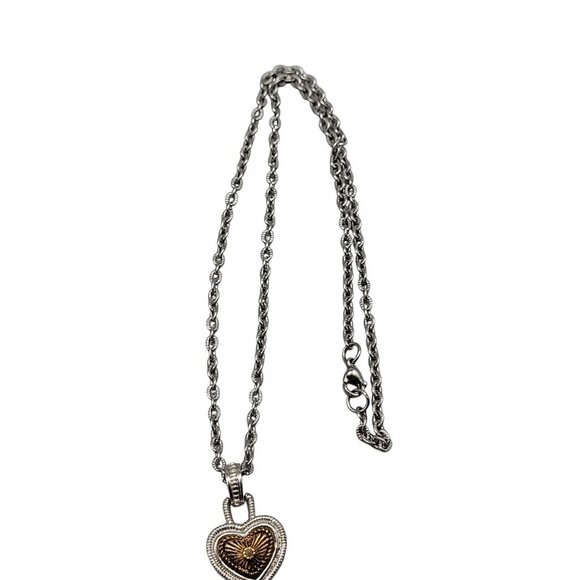 Camellia Necklace Etched Diamond Yellow Gold Rhodium-plated Silver Tone 18" - Picture 6 of 11